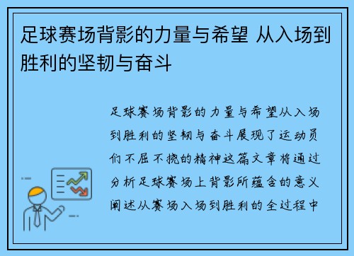 足球赛场背影的力量与希望 从入场到胜利的坚韧与奋斗